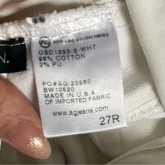 AG Adriano Goldschmied Maternity The Stilt Rollup White 27 Jeans Denim Summer - Picture 11 of 11